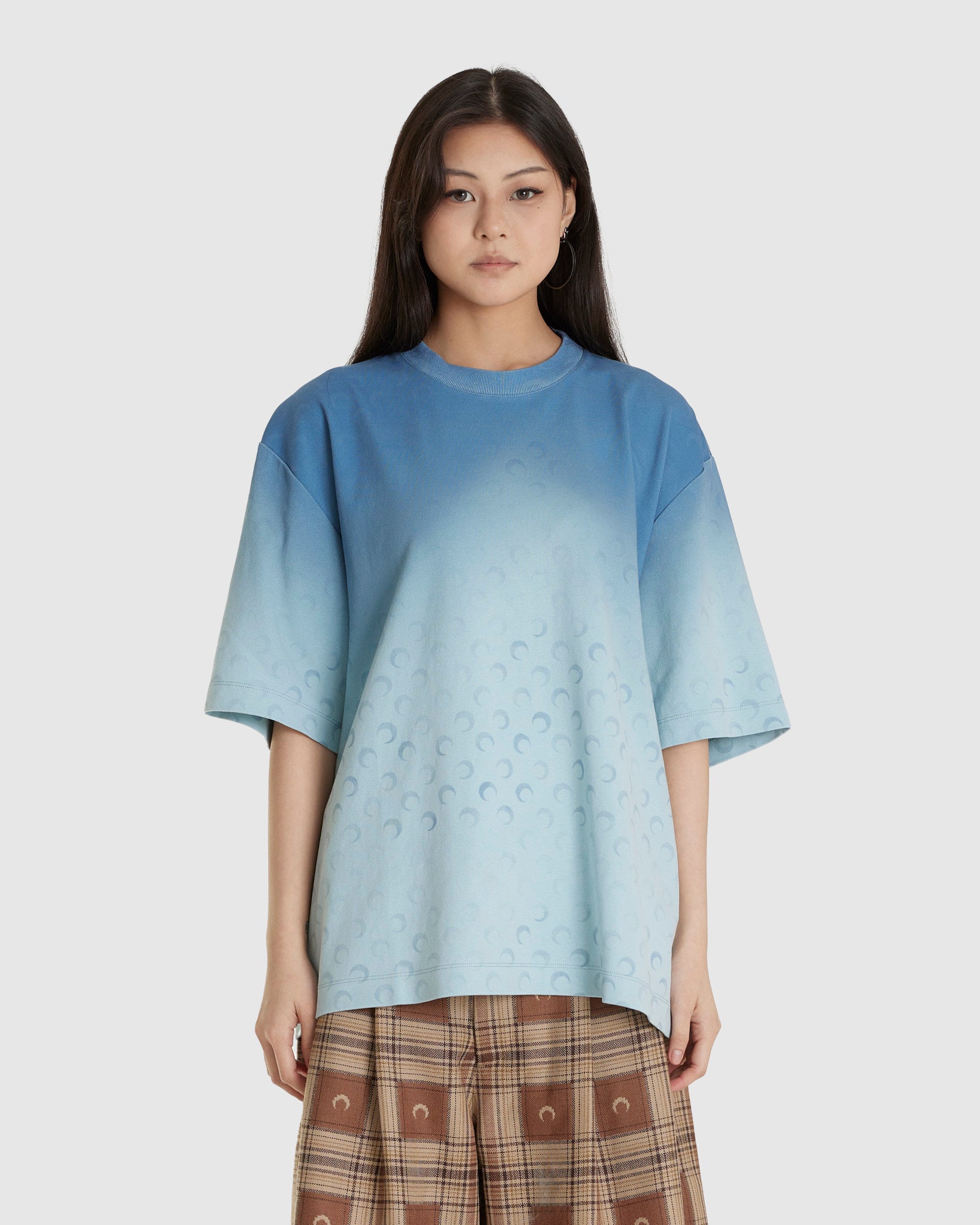 Moon Faded Jersey Relaxed T-Shirt Light Blue