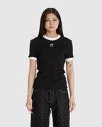 Moon Logo Jersey Fitted T-Shirt Black