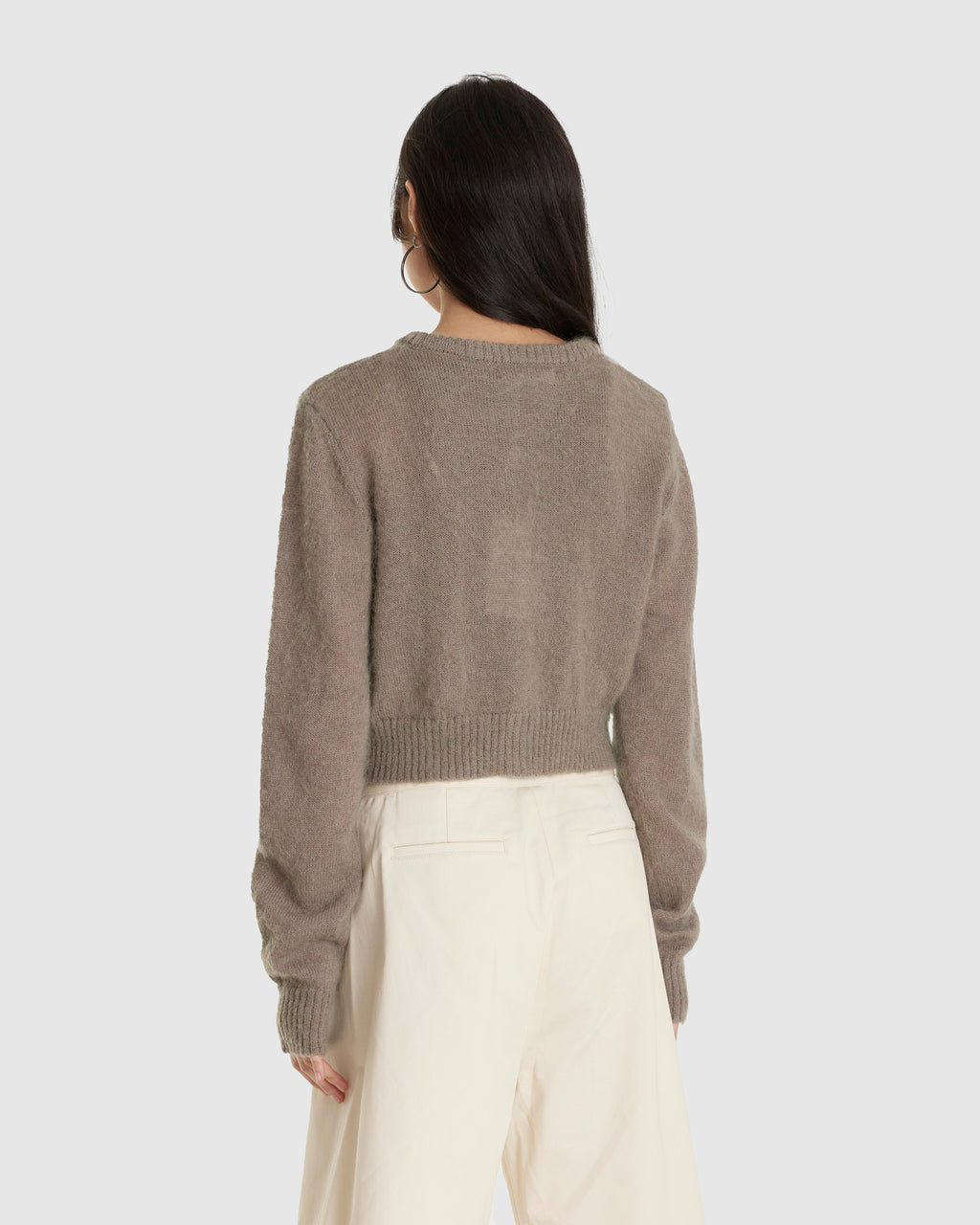 Fluffy Mohair Cardigan Mushroom