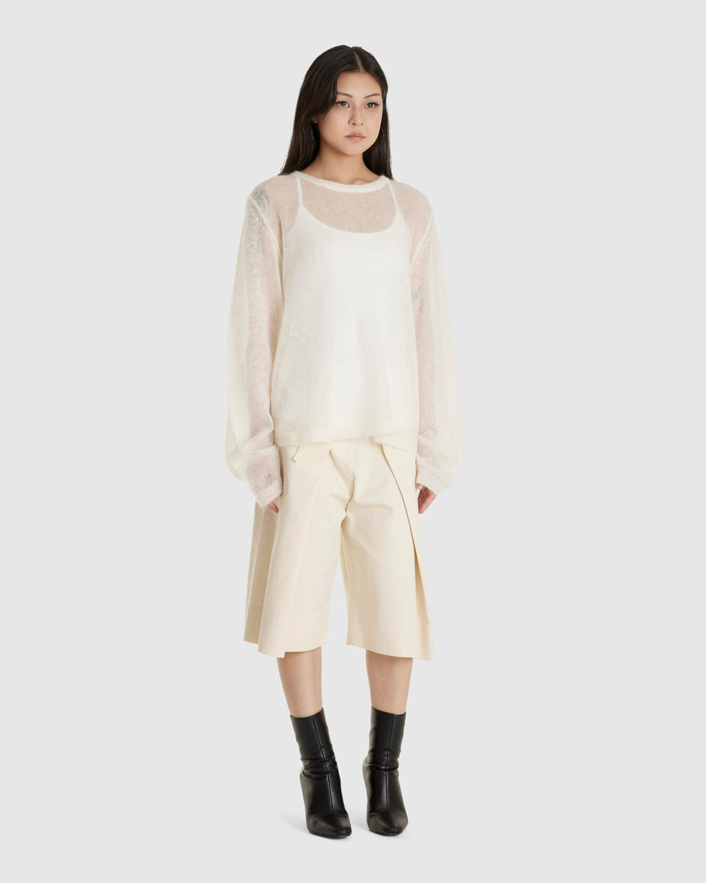 Les Sweater White Sheer Mohair (W)
