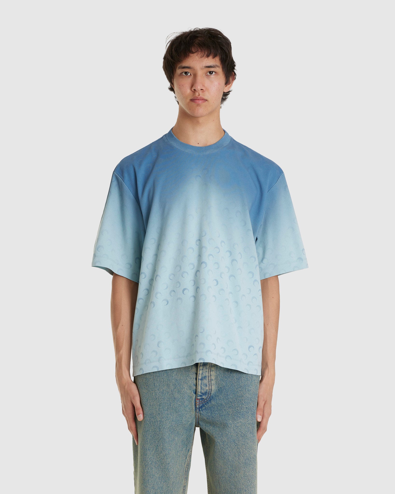 Moon Faded Jersey Relaxed T-Shirt Light Blue (M)