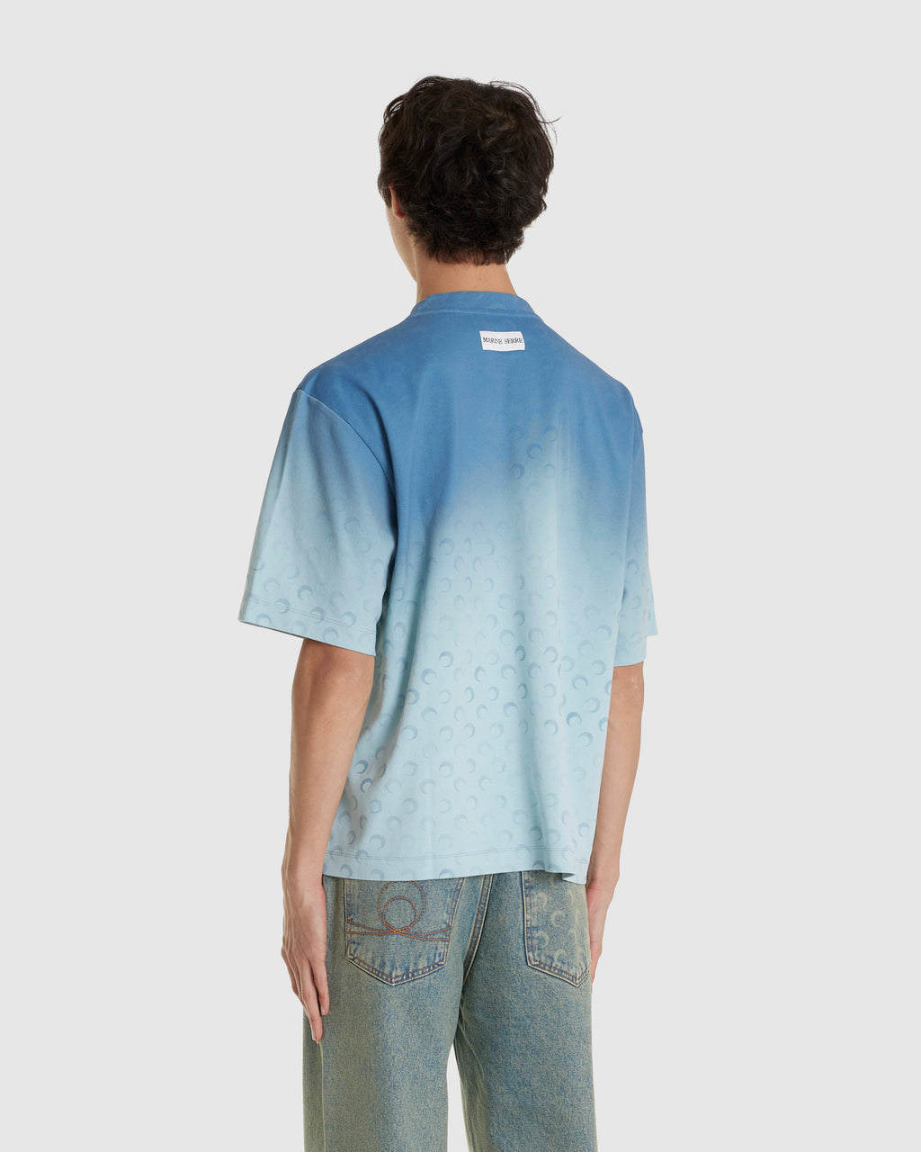 Moon Faded Jersey Relaxed T-Shirt Light Blue (M)