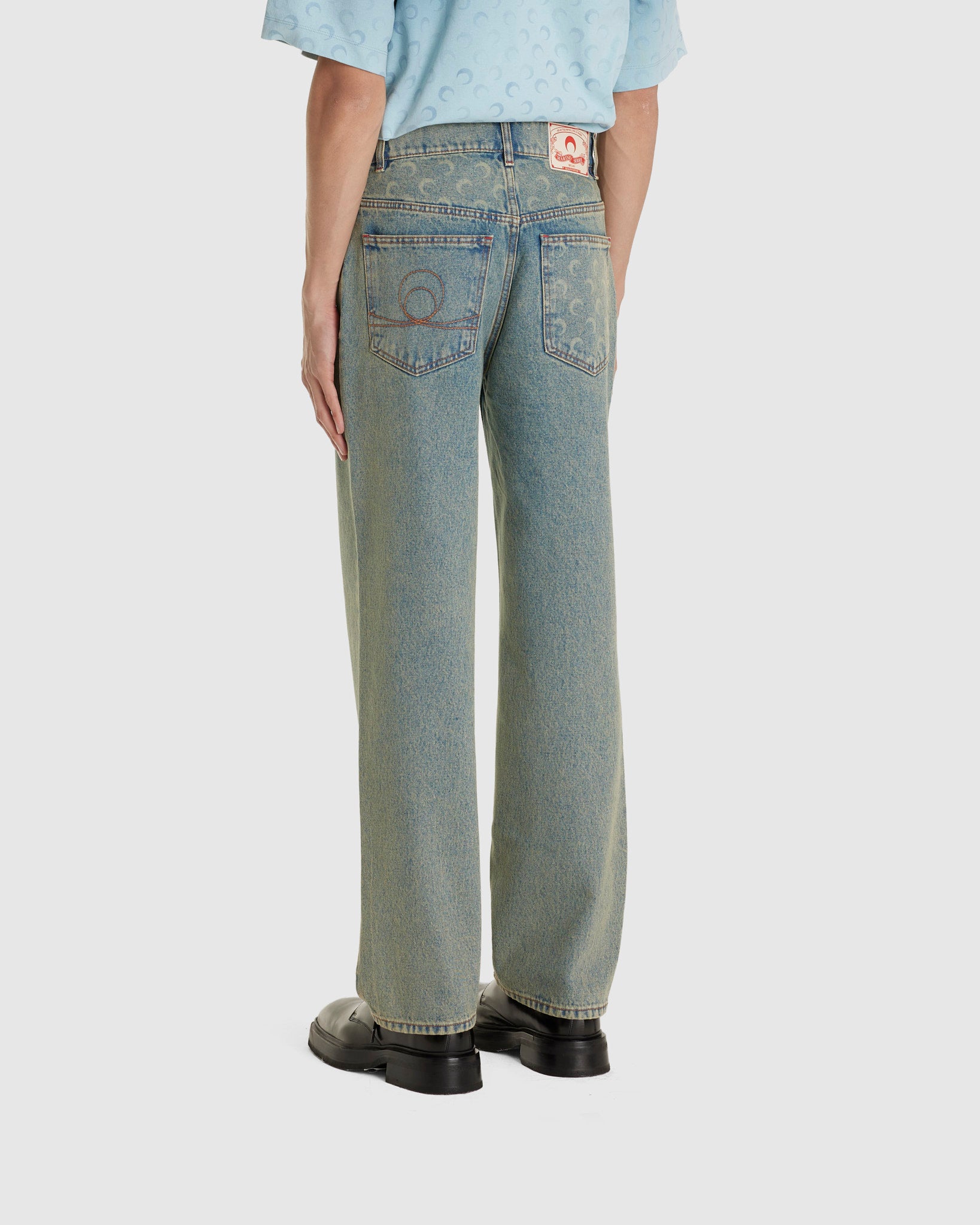 Moon Laser Denim Baggy Jeans