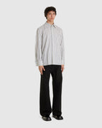 Regenerated Striped Poplin Button Up Shirt
