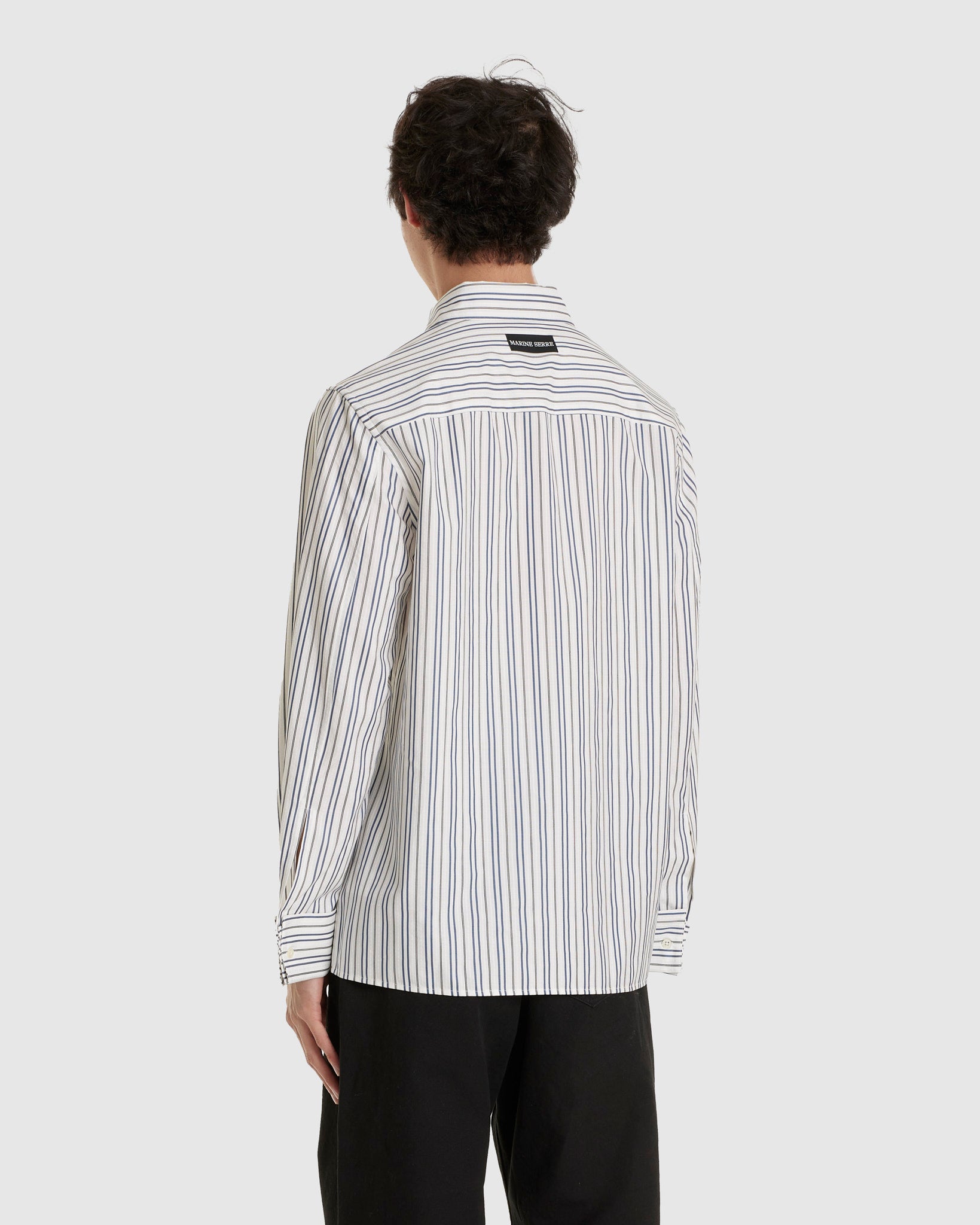 Regenerated Striped Poplin Button Up Shirt