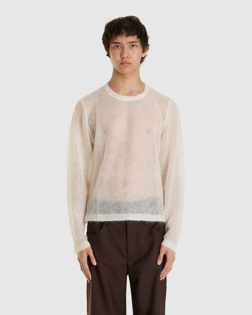 Les Sweater White Sheer Mohair