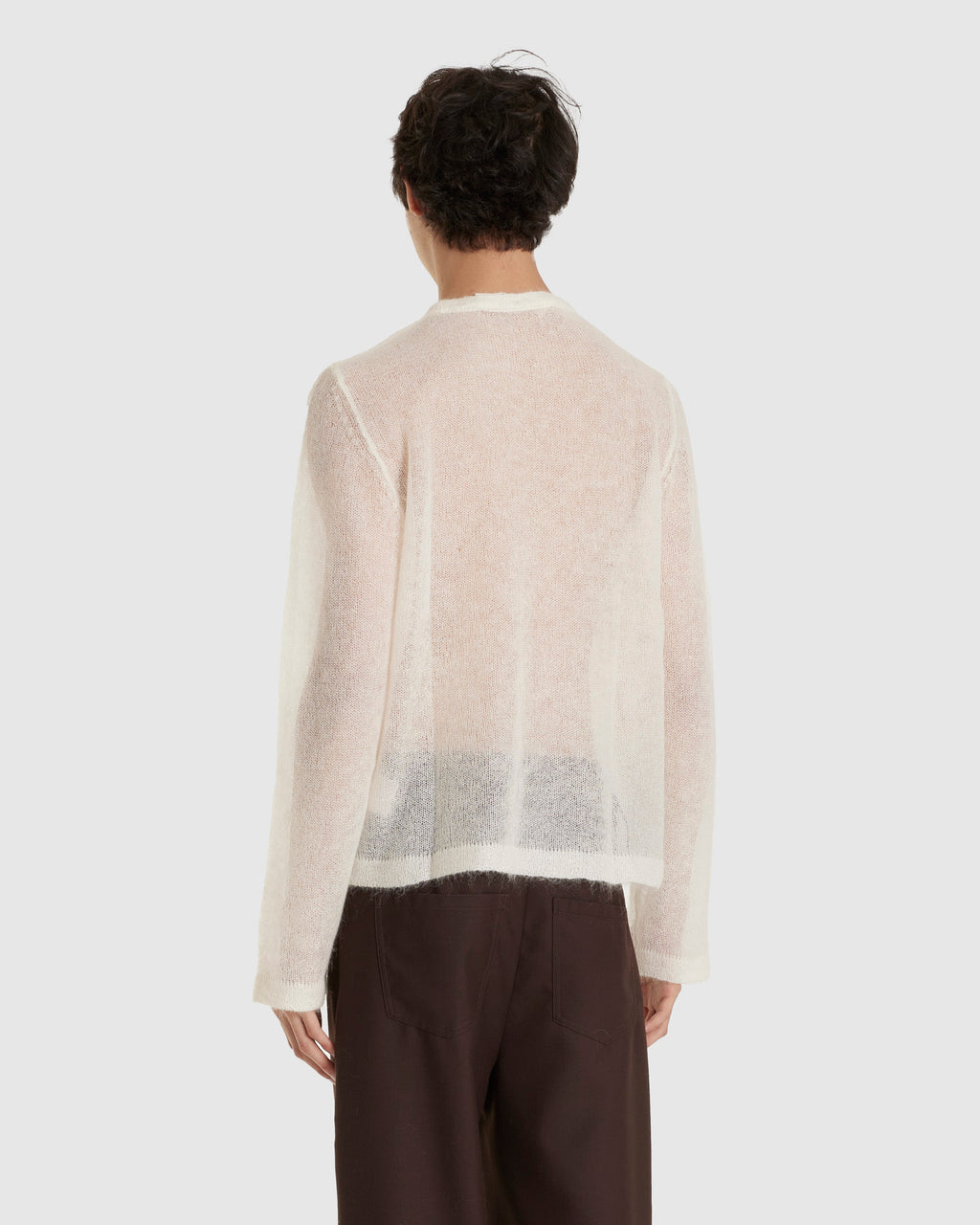 Les Sweater White Sheer Mohair