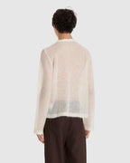 Les Sweater White Sheer Mohair