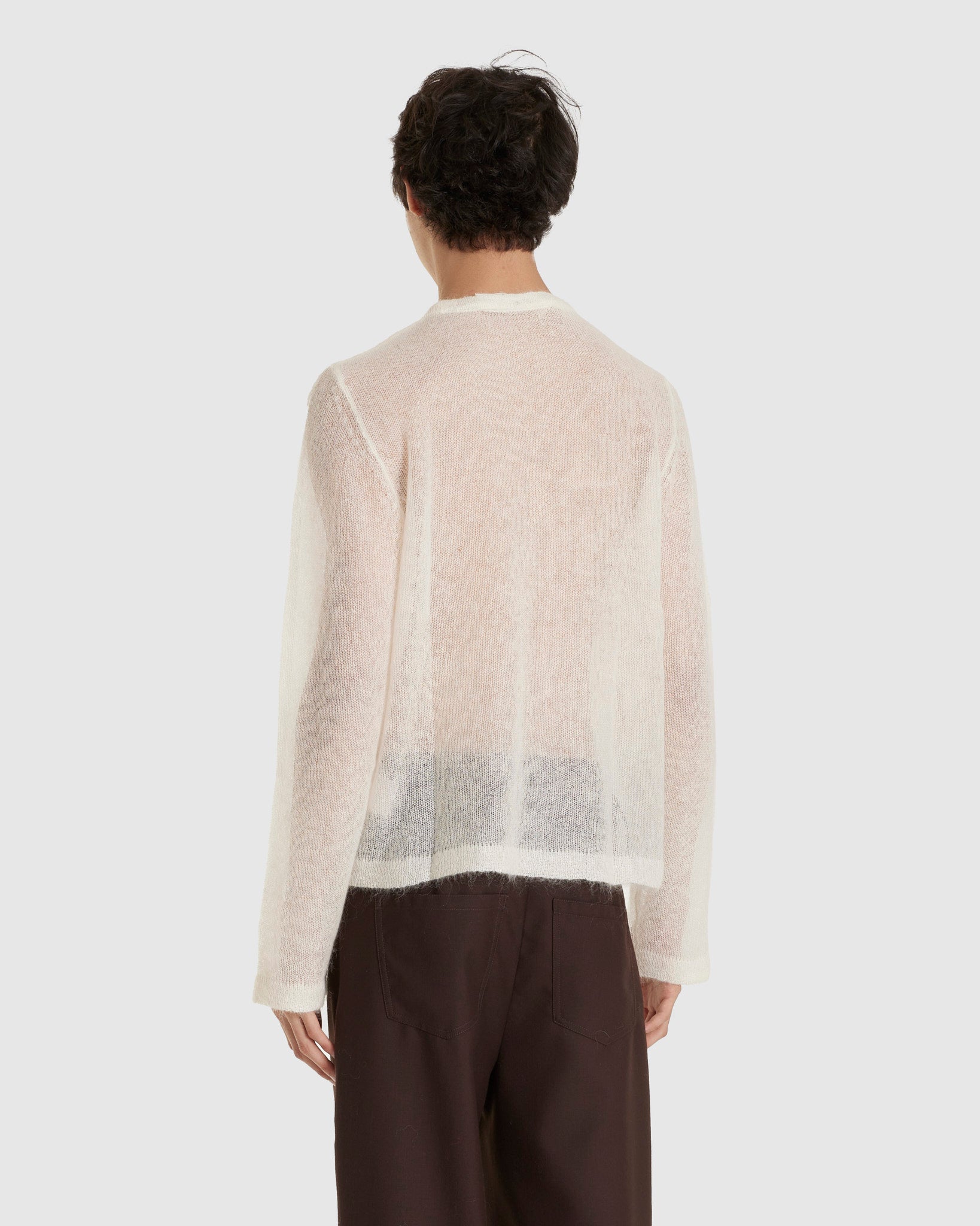 Les Sweater White Sheer Mohair