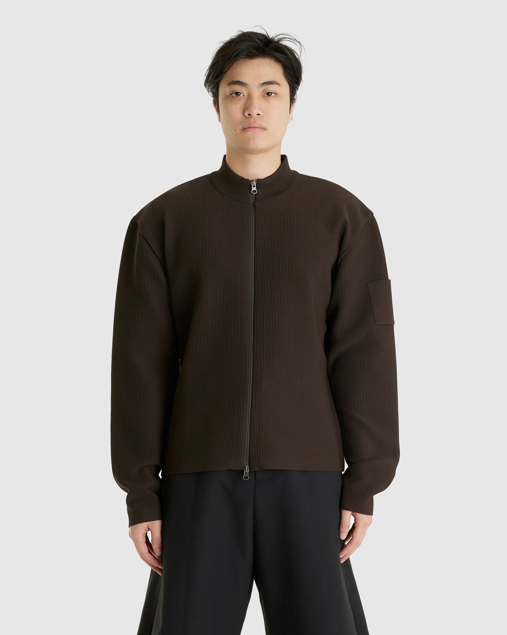 Mockneck Zip-up Cardigan