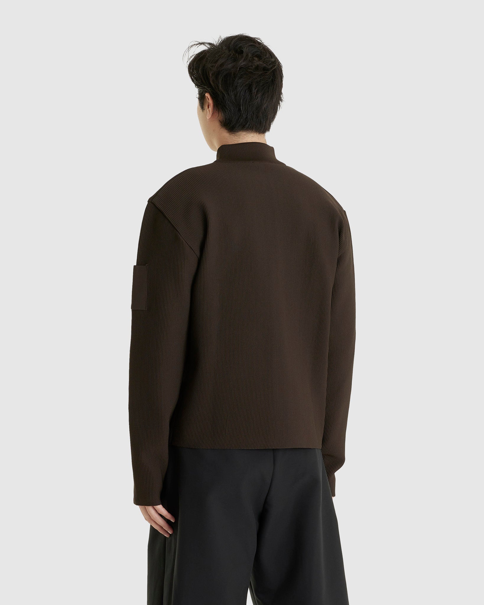 Mockneck Zip-up Cardigan