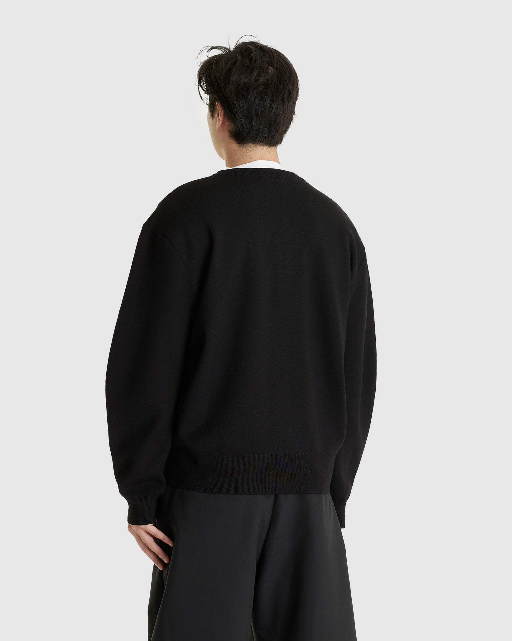 Mens Curved Cardigan Black