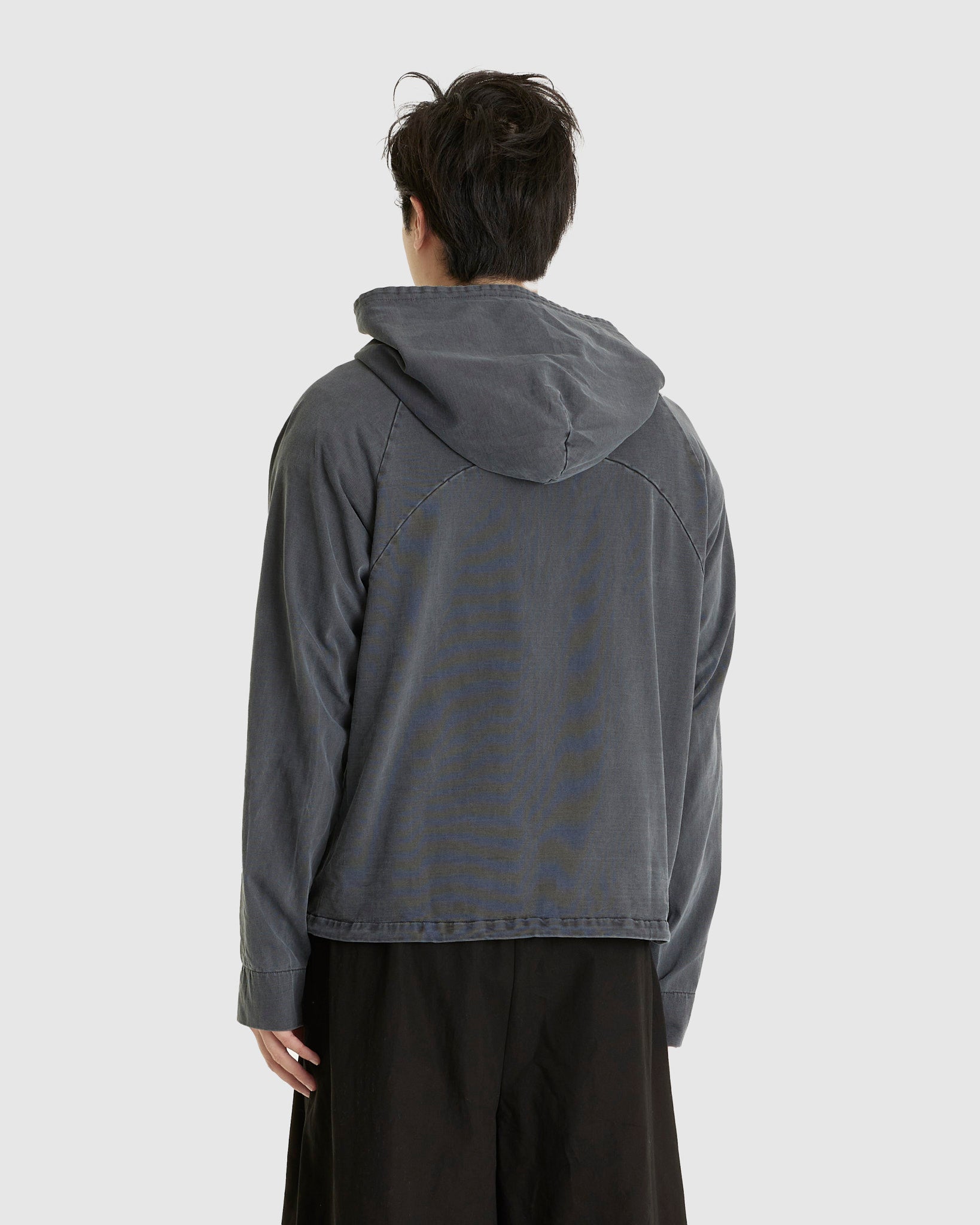 Dyed Scarf Bag Hoodie Charcoal