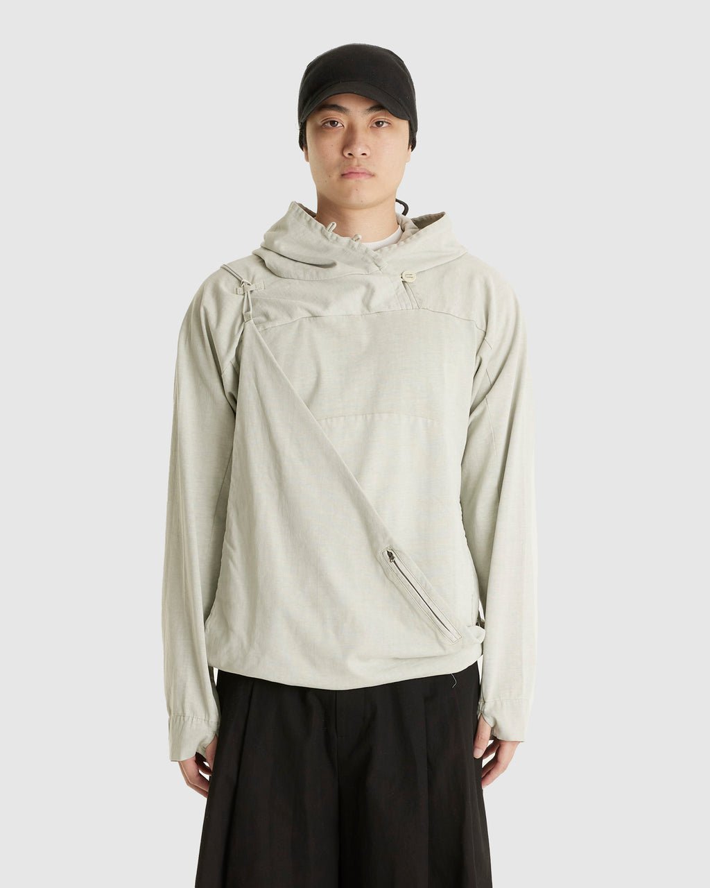 Dyed Scarf Bag Hoodie Greige