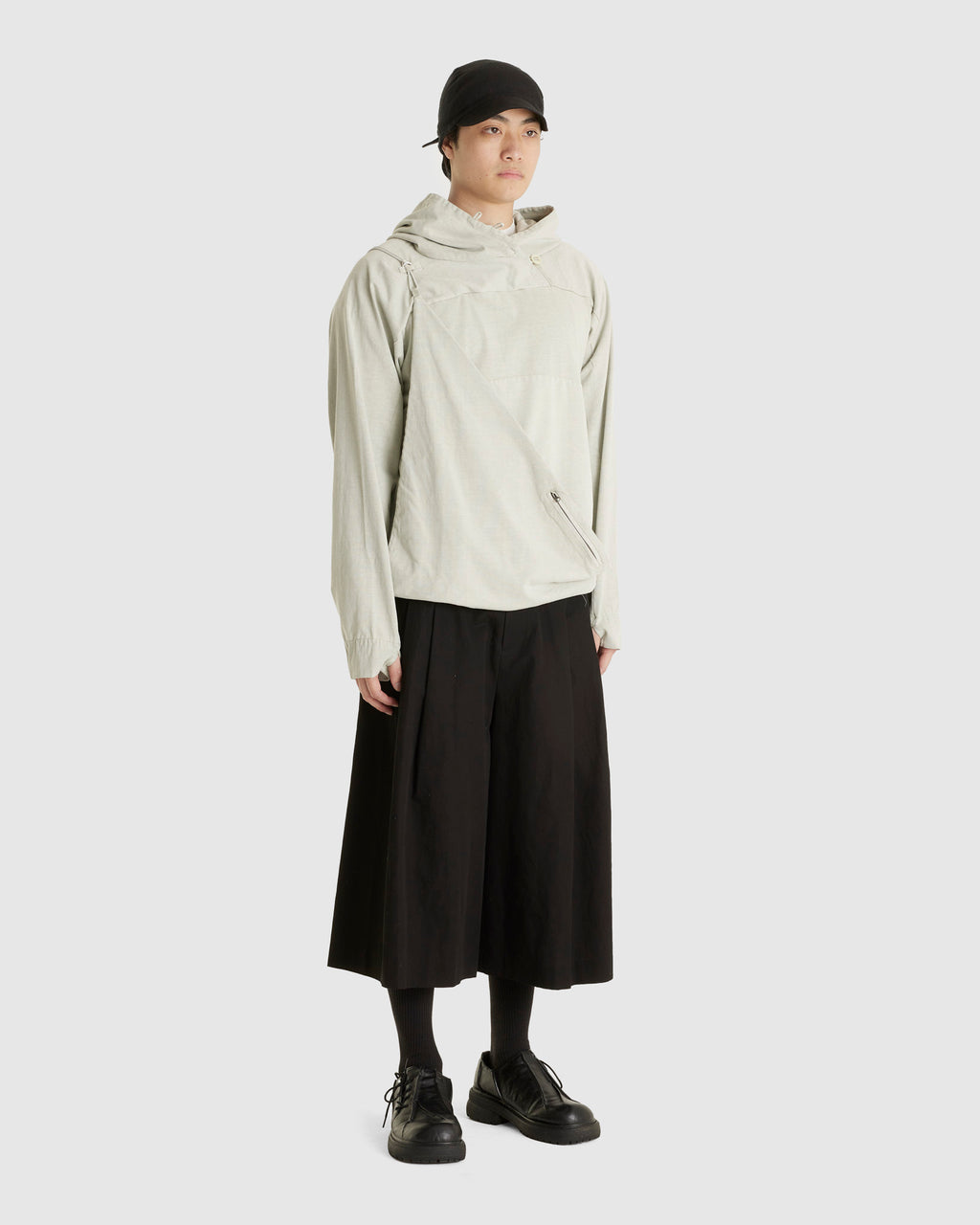 Dyed Scarf Bag Hoodie Greige