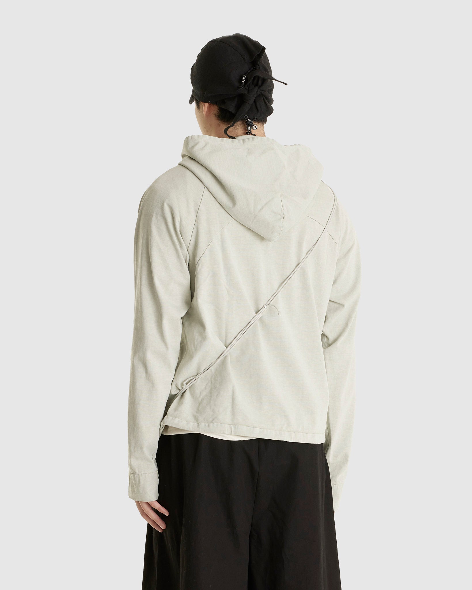 Dyed Scarf Bag Hoodie Greige