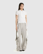 Rolled Waist Sweat Cargo Pants