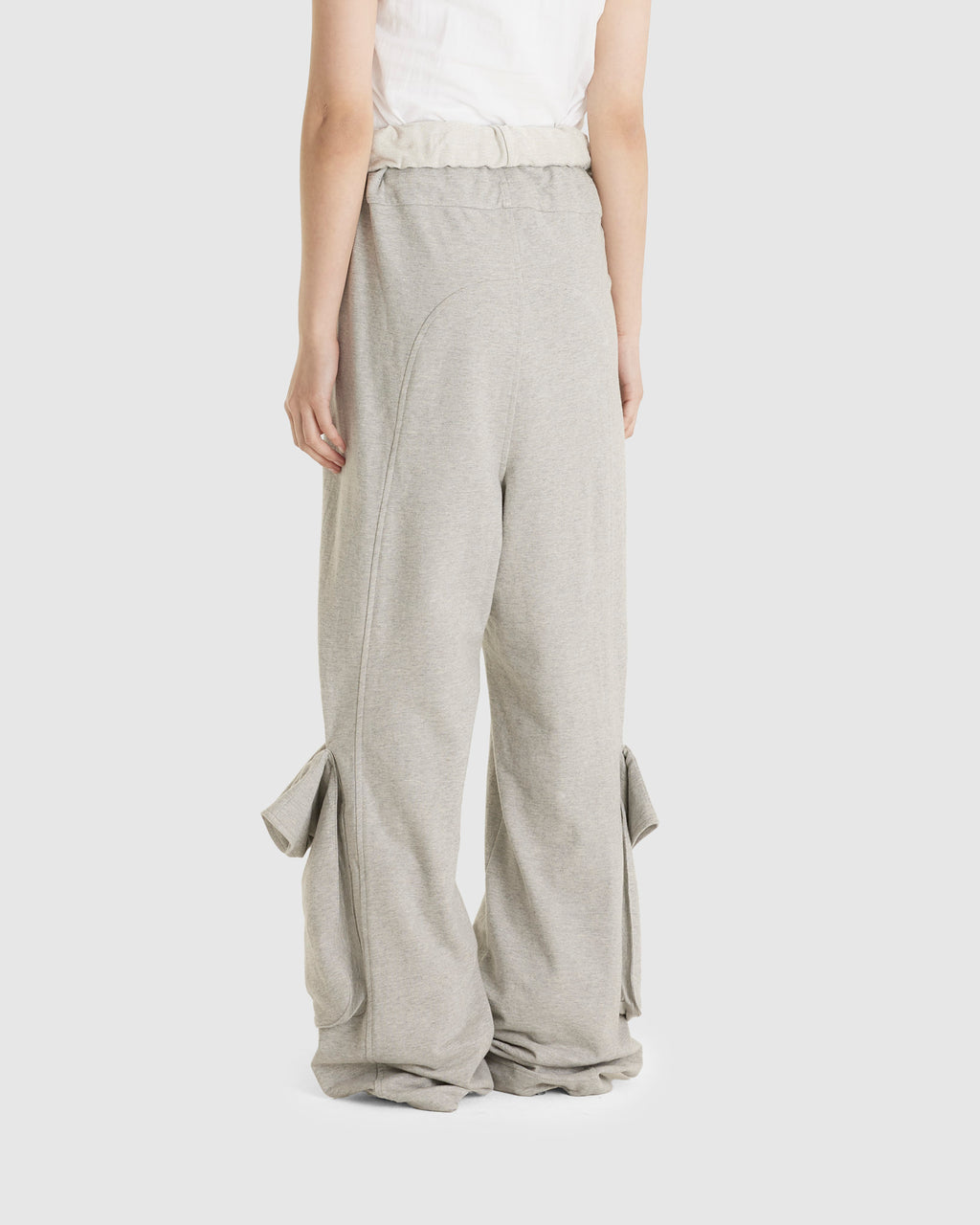 Rolled Waist Sweat Cargo Pants