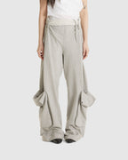 Rolled Waist Sweat Cargo Pants