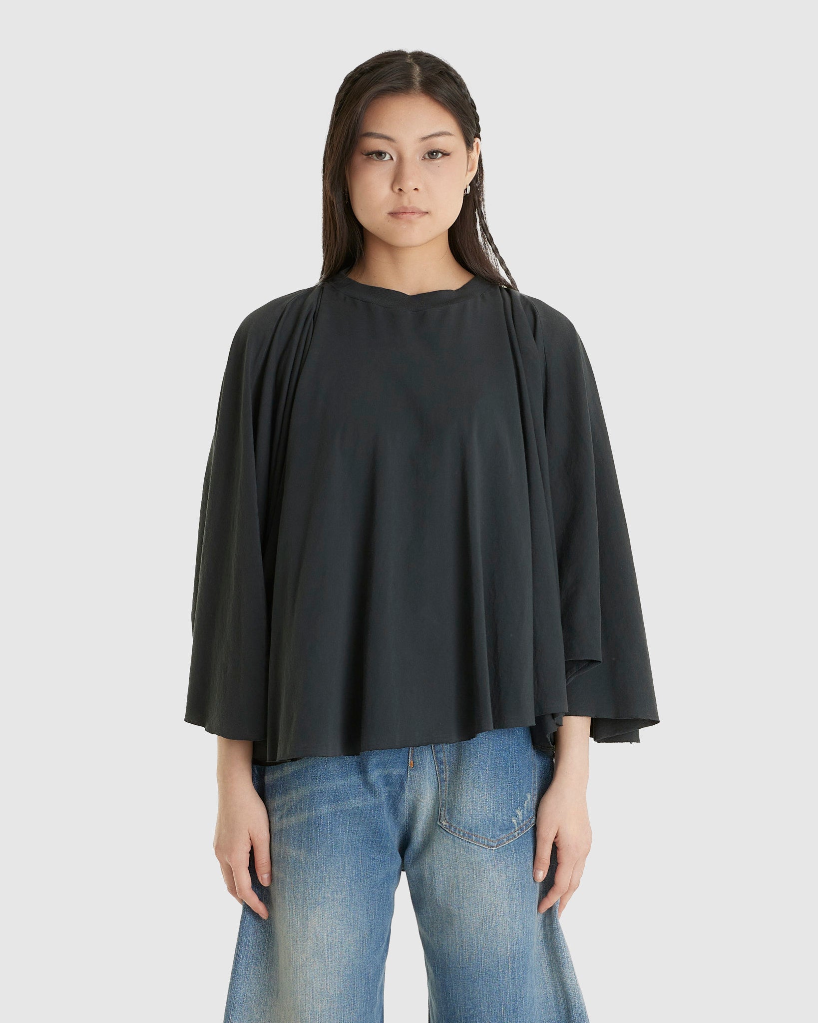 Black Flare Sleeve Top