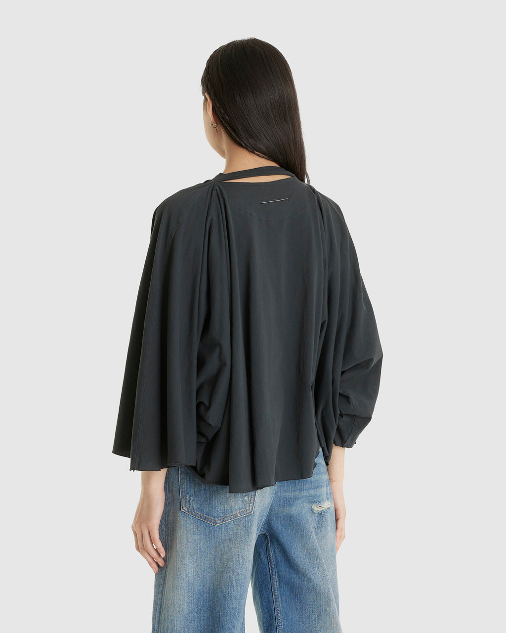 Black Flare Sleeve Top
