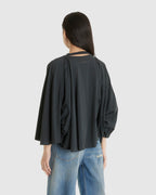 Black Flare Sleeve Top