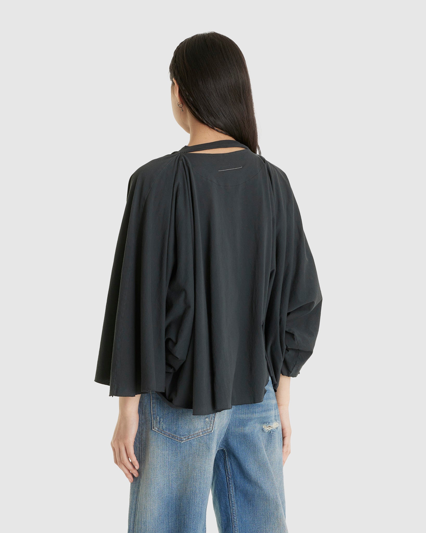 Black Flare Sleeve Top