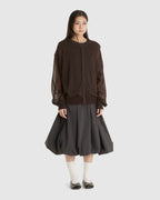 Sheer Round Cardigan Dark Brown