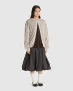 Sheer Round Cardigan Grey