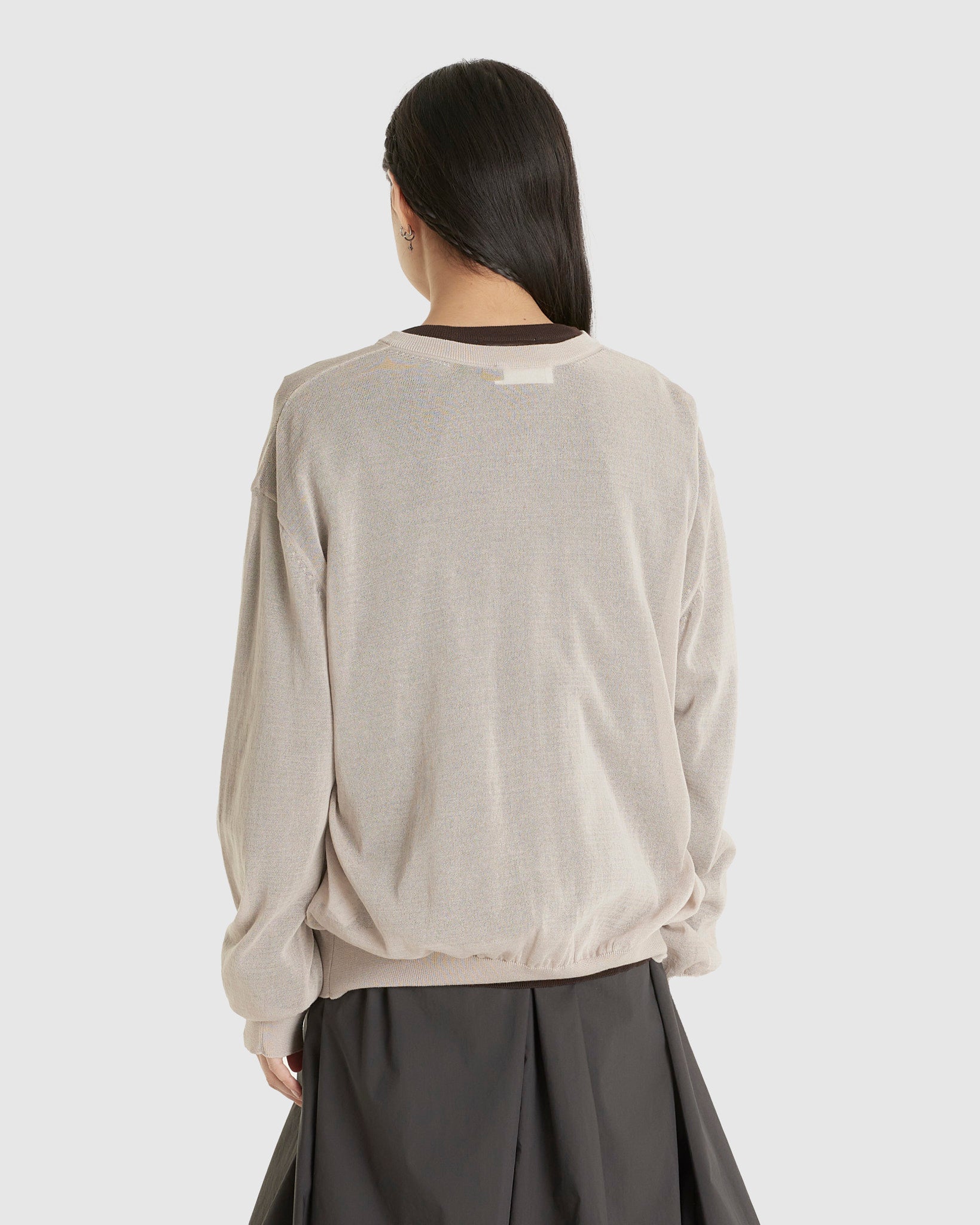 トップス AMOMENTO SHEER CARDIGAN AmomentoSheerRoundCardiganDark