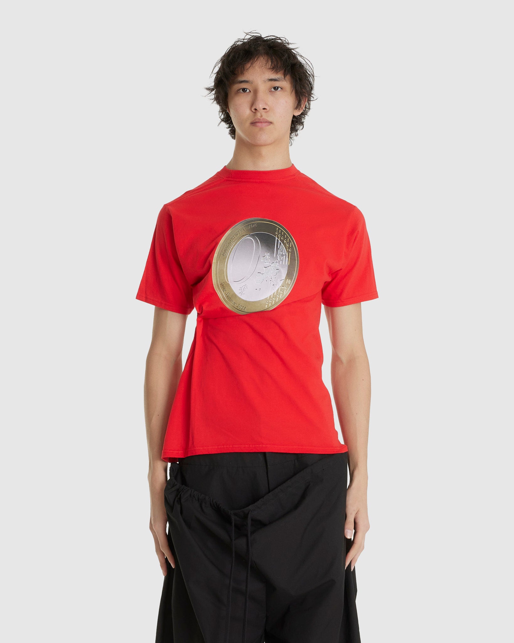 Coin Open-Back Red Tee