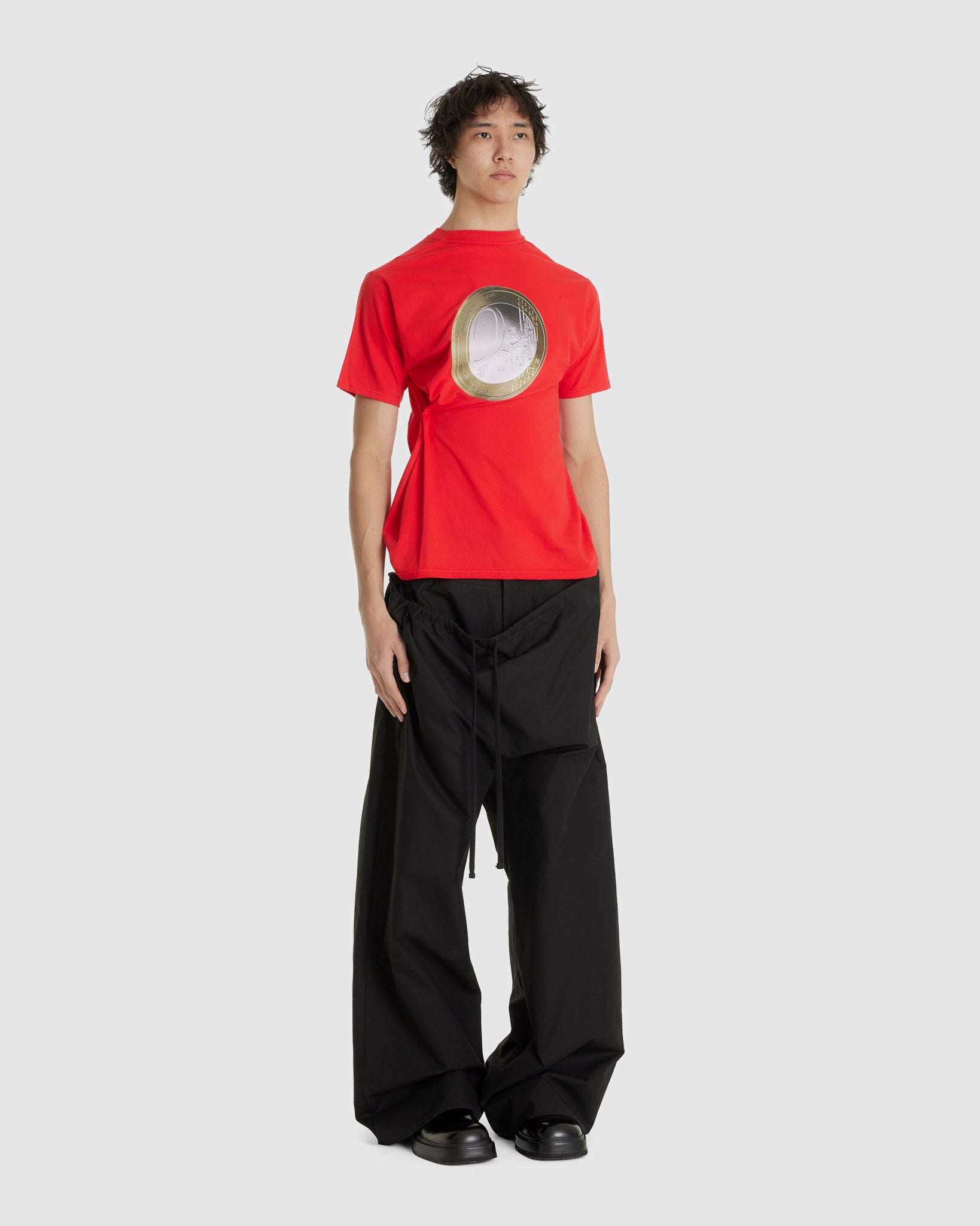 Coin Open-Back Red Tee