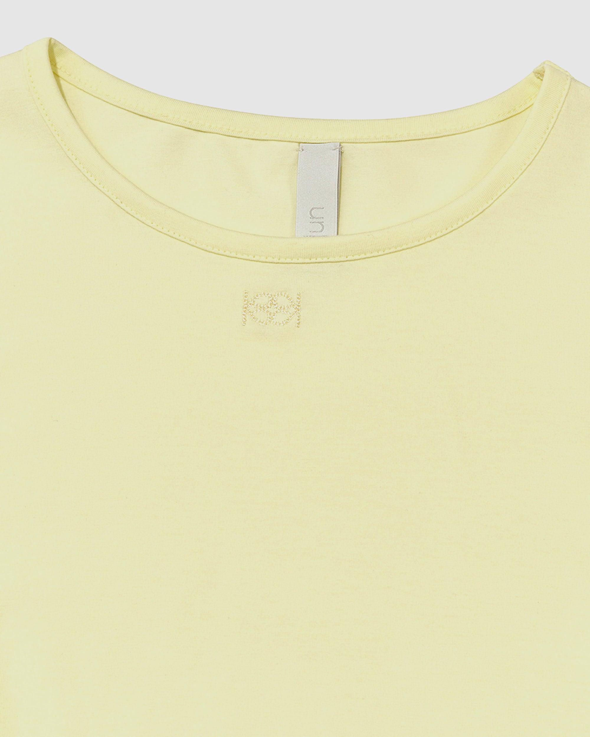 Cut-Out Shirring T-Shirt Lemon