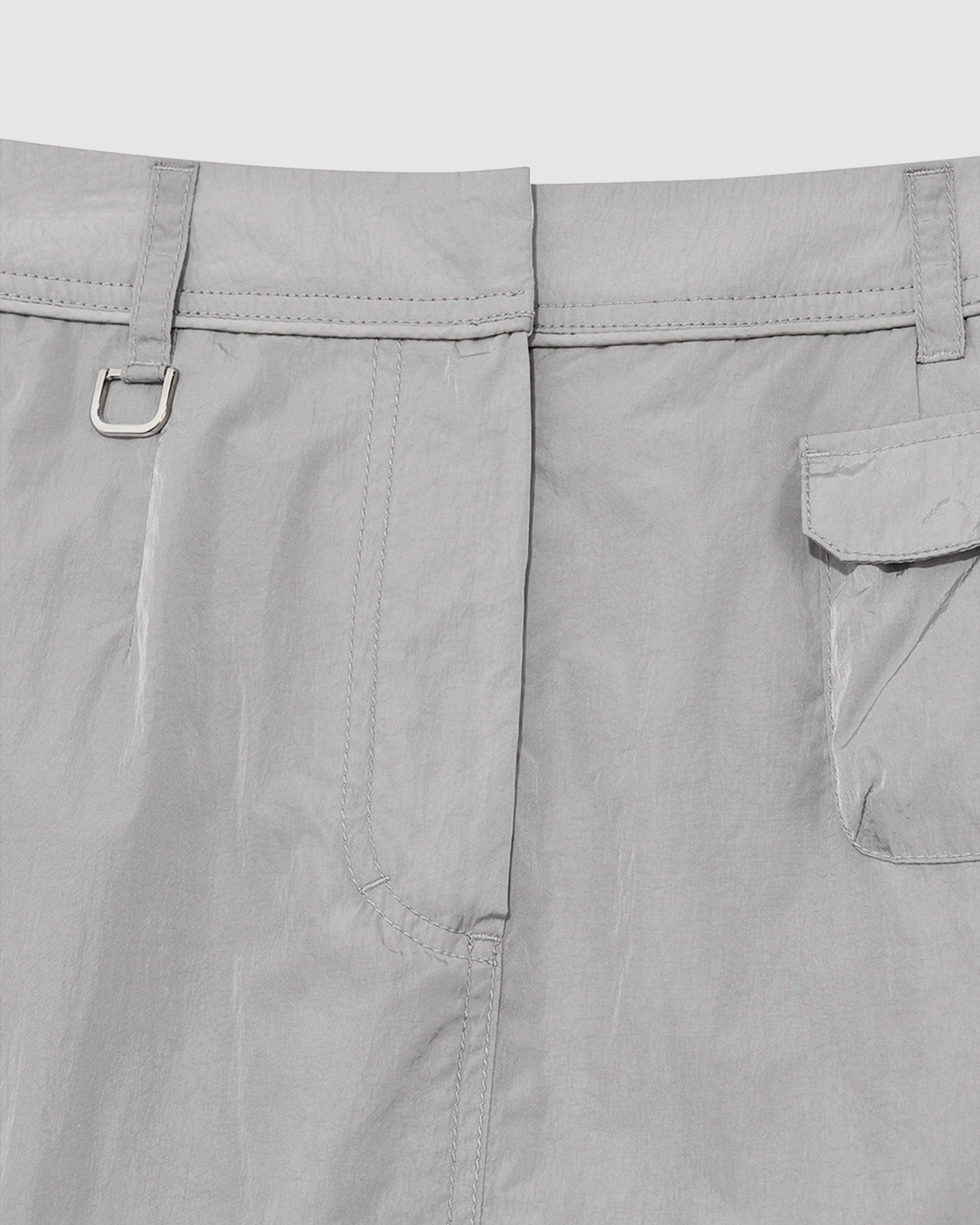 Military Long Skirt Silver