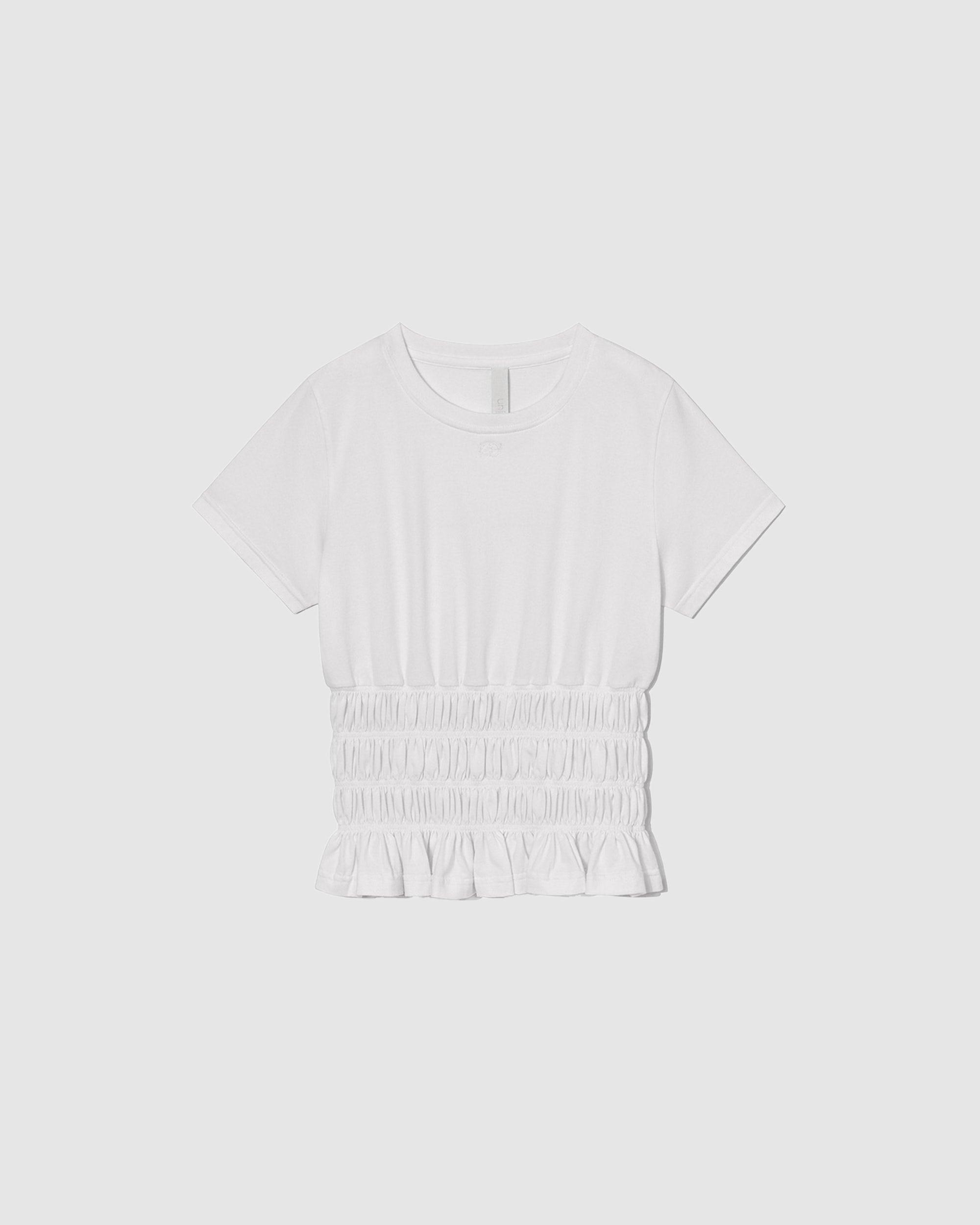 Smocked T-Shirt Off White