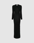 Long Simple Dress Longsleeve Black