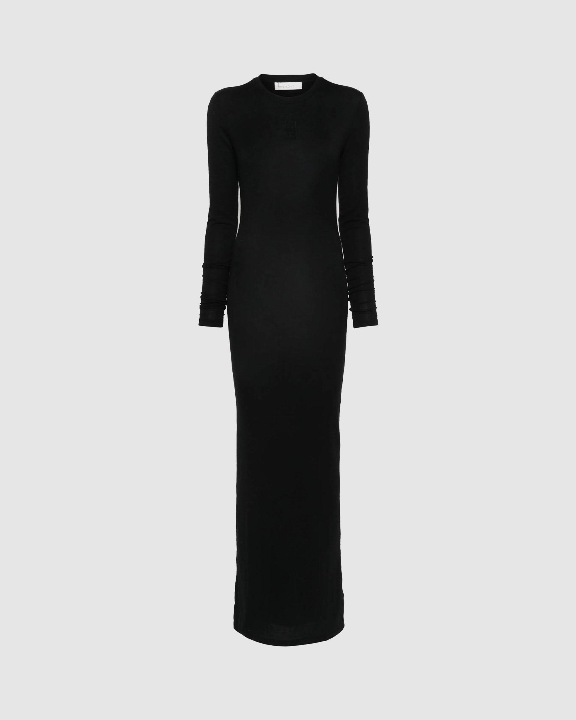 Long Simple Dress Longsleeve Black
