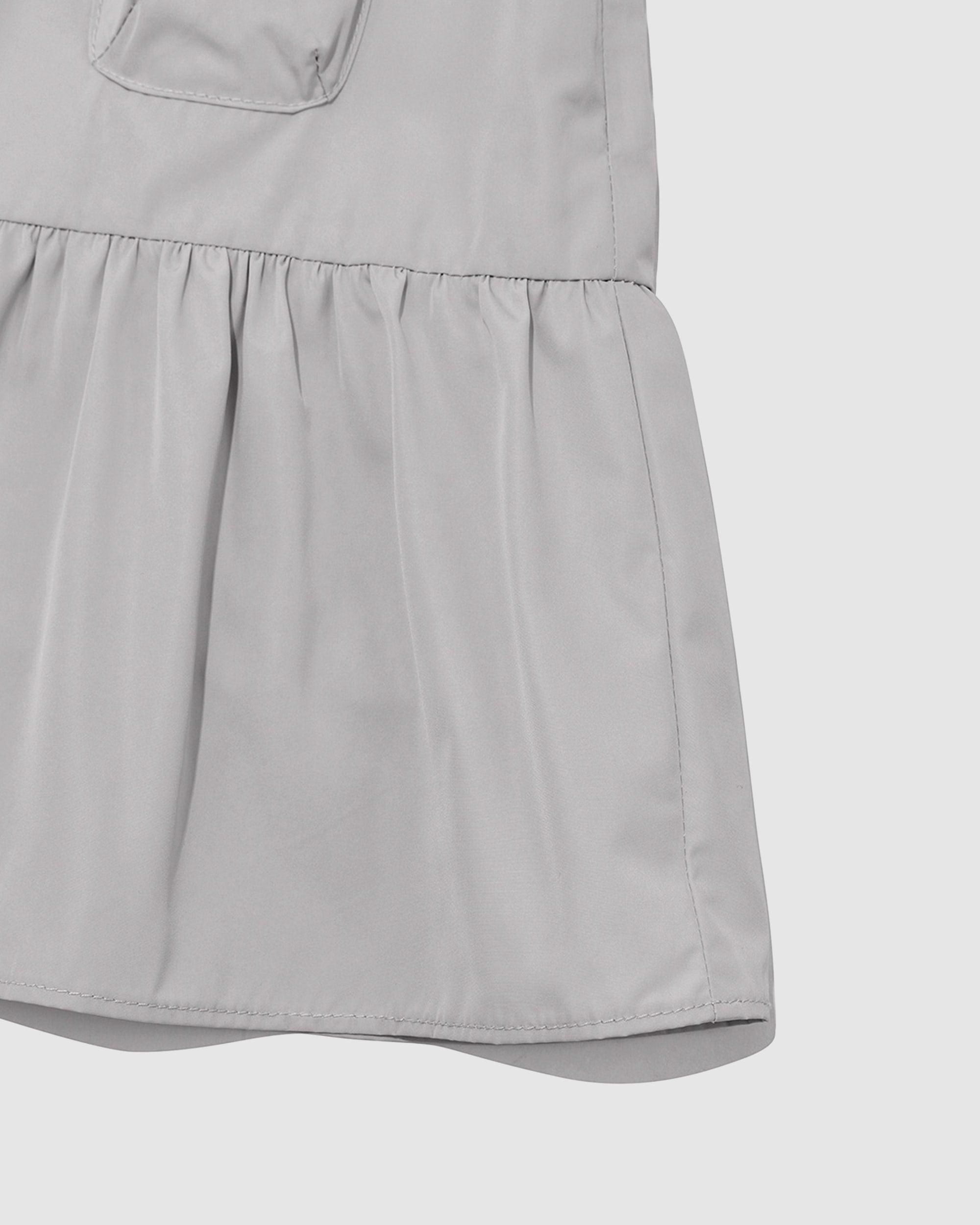 Shirring Mini Skirt Silver Grey