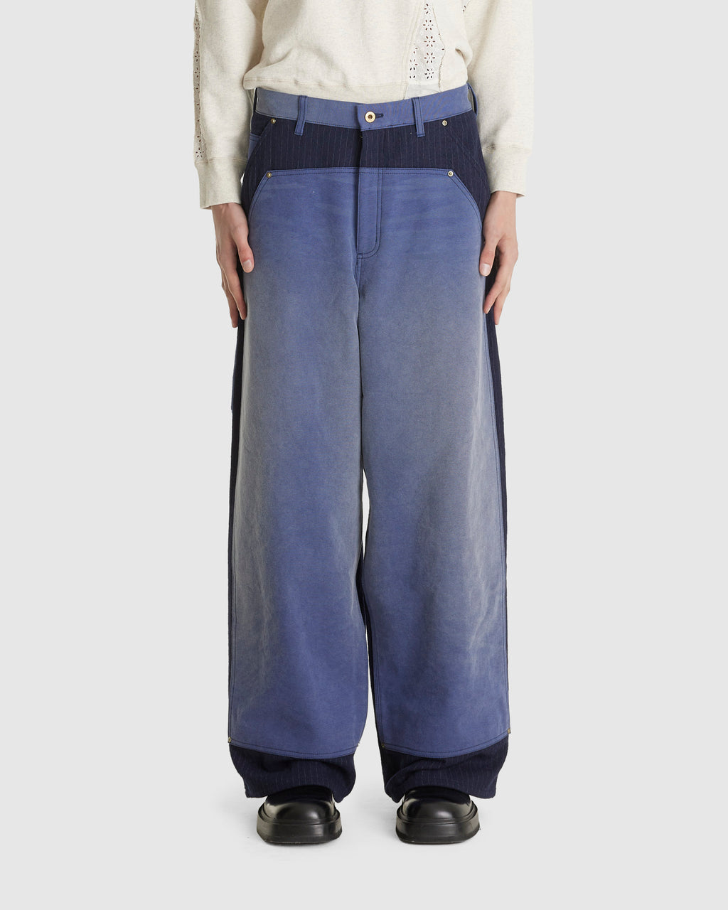 Vintage-effect Work Blue Pants