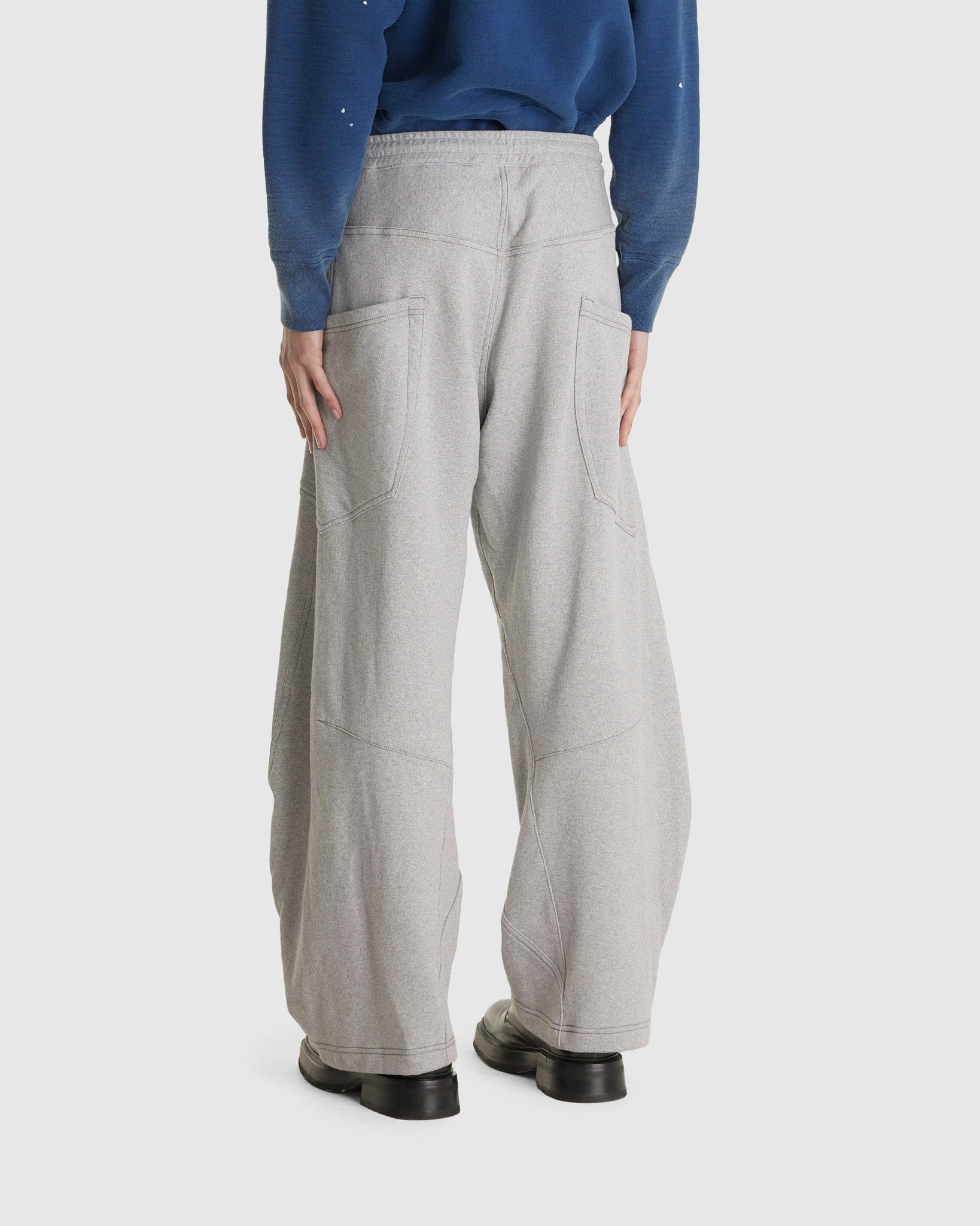 3D Cutting Grey Sweat Pants