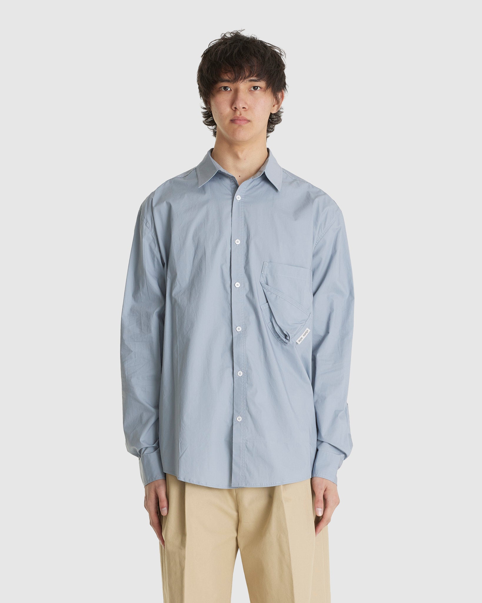 Twisted Pocket Grey Shirt