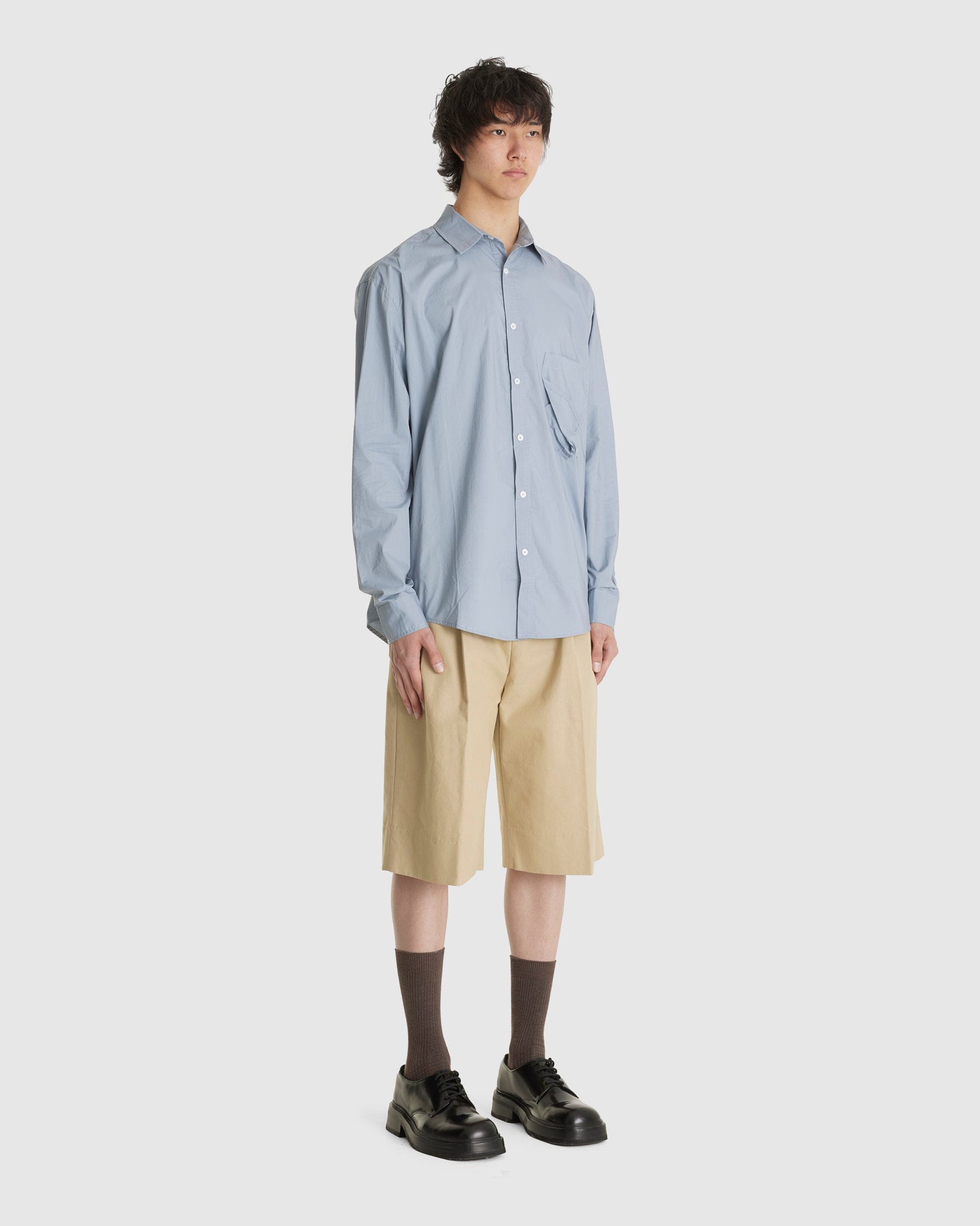 Twisted Pocket Grey Shirt