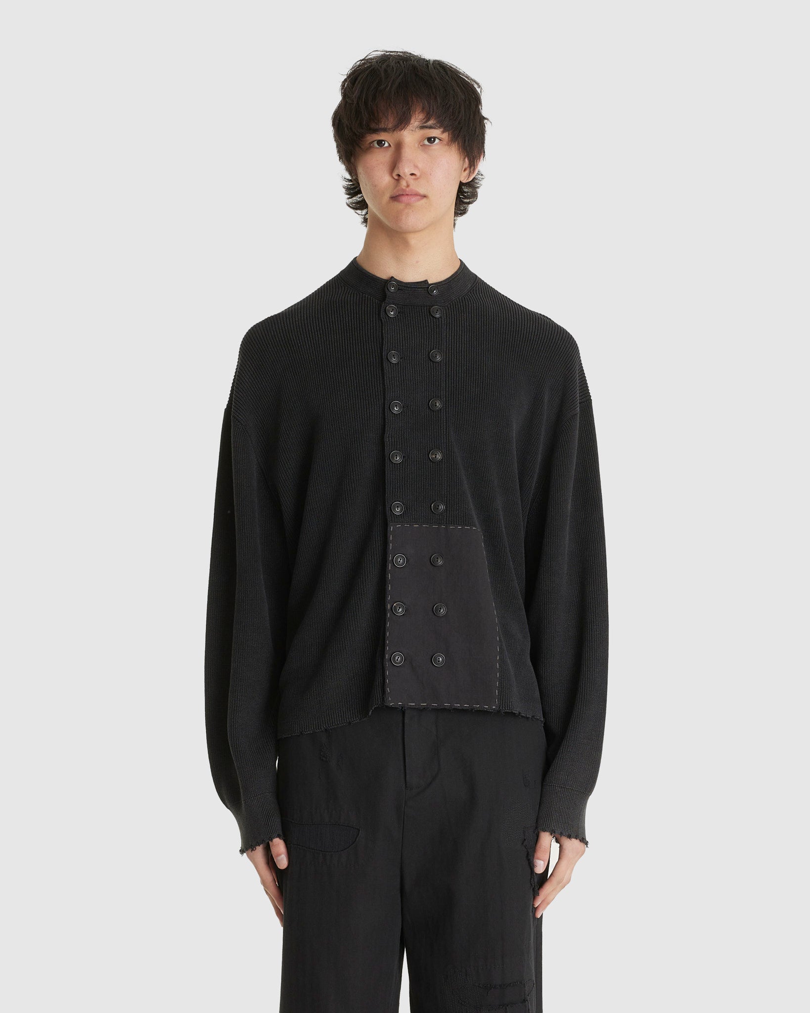 Double Breasted Aged Knit