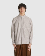 Lisa Oxford Shirt Brown White Stripe