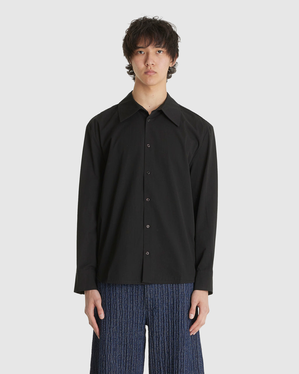 Trino Shirt Black Fine Poplin