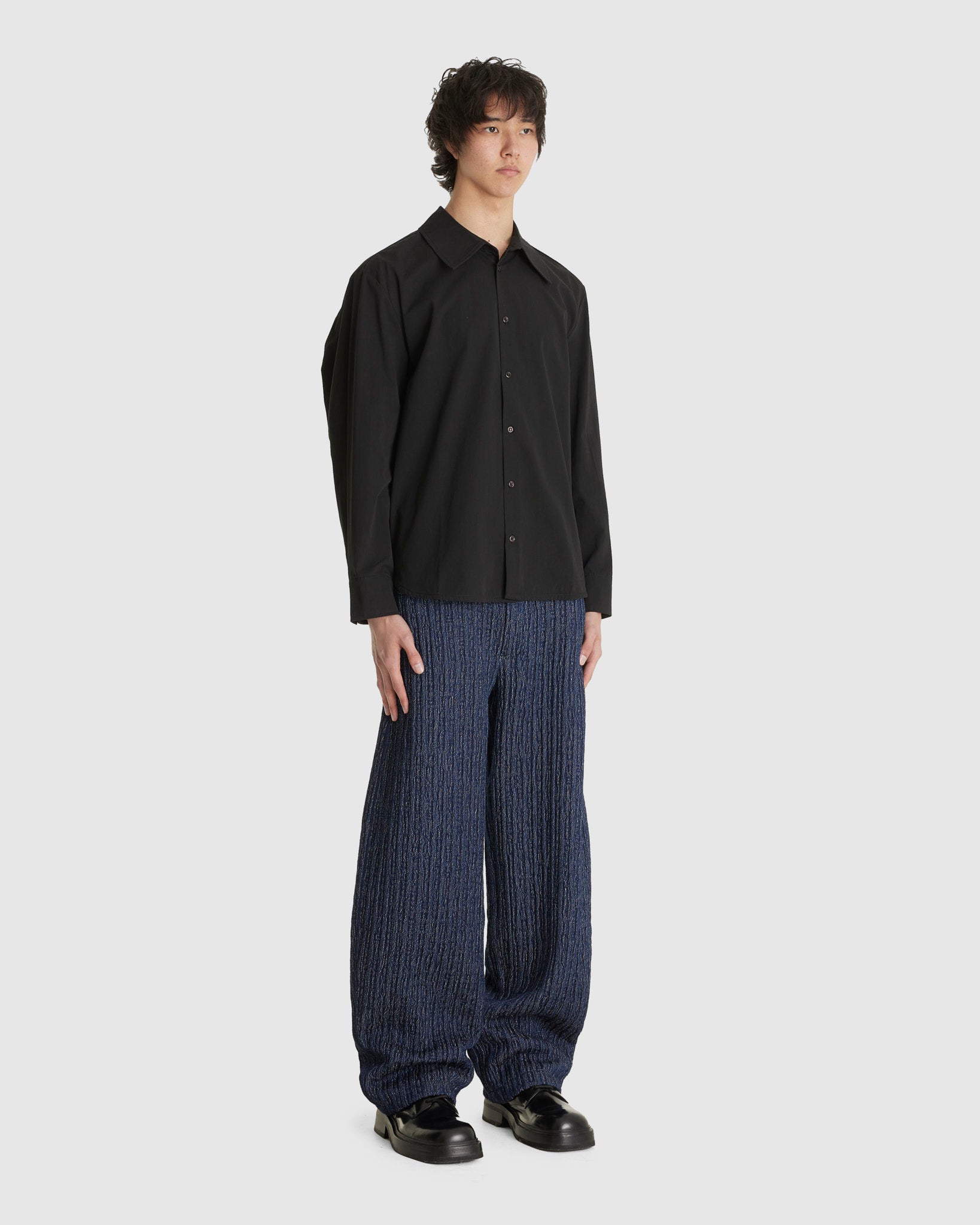 Trino Shirt Black Fine Poplin