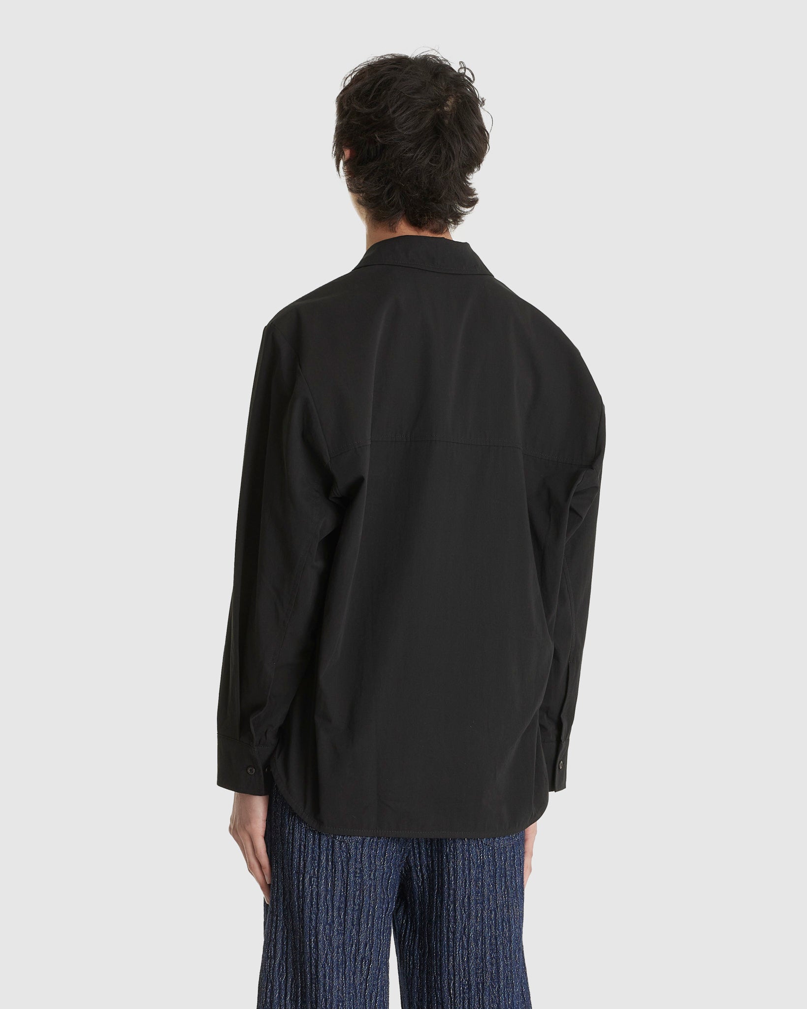 Trino Shirt Black Fine Poplin