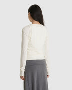 Double Up Long Sleeve Ivory Top