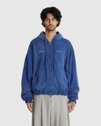 Washed Ordinary Old Style Zip Hoodie Indigo