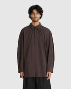 Striped Shirring Oversized Shirt